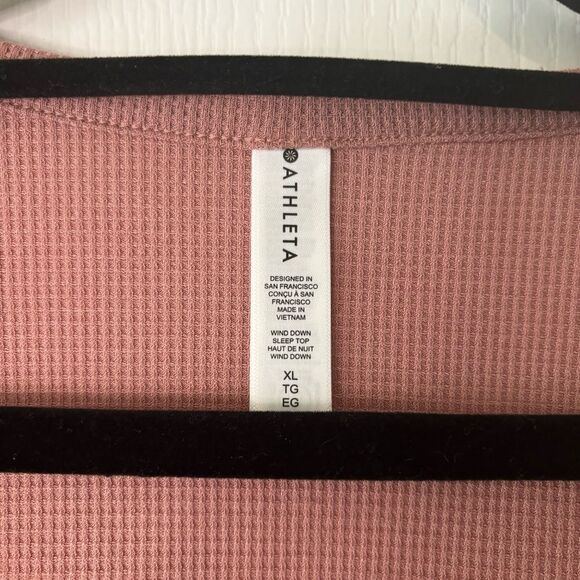 Athleta Wind Down Palermo Pink Sleep Top Sz XL - Picture 3 of 6